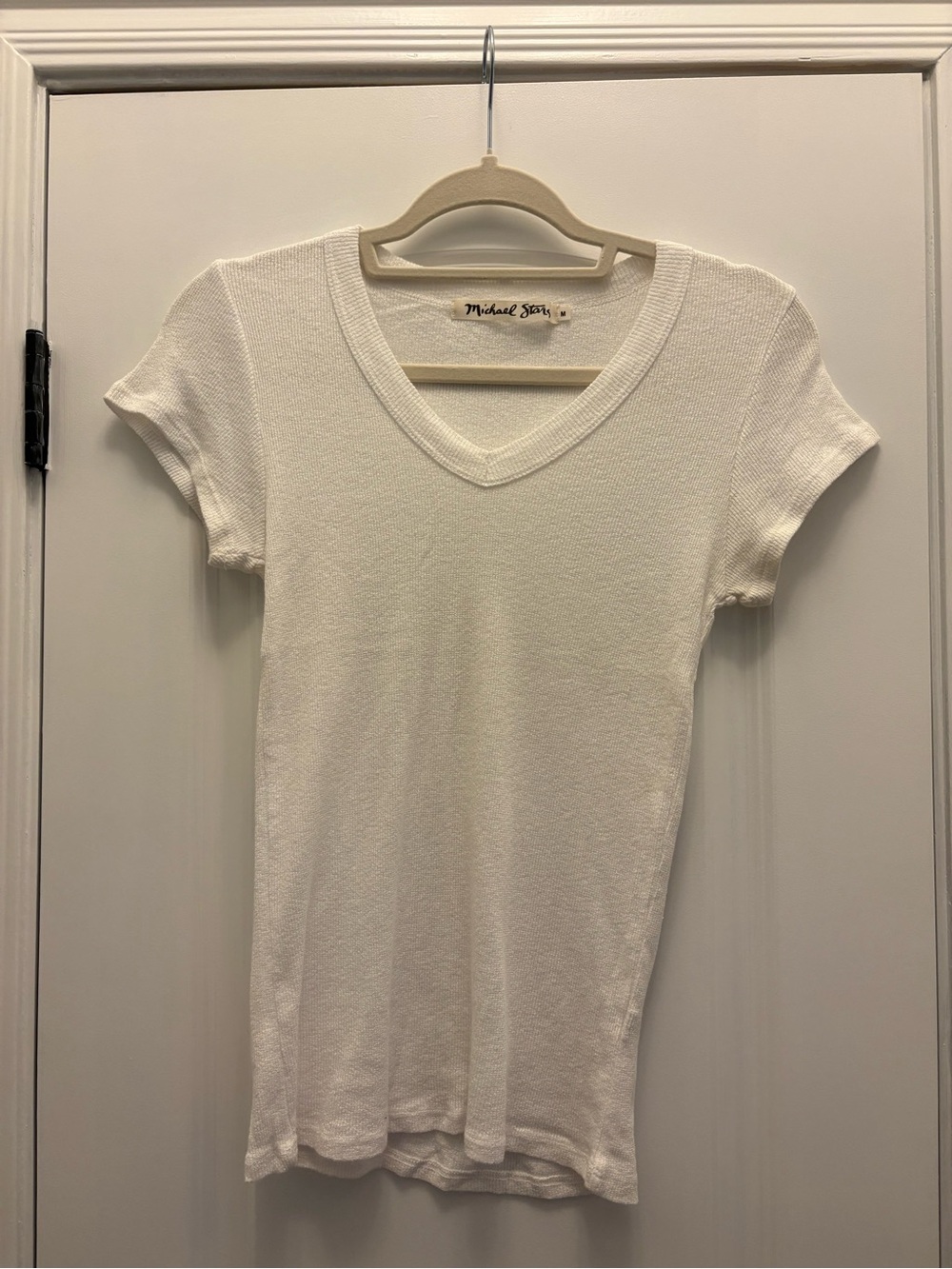 Michael Stars Cream V-Neck Short Sleeve Tee